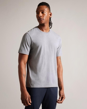 T-Shirt Ted Baker Short Sleeve Regular Fit Plain Grise Homme | XVY-49115984